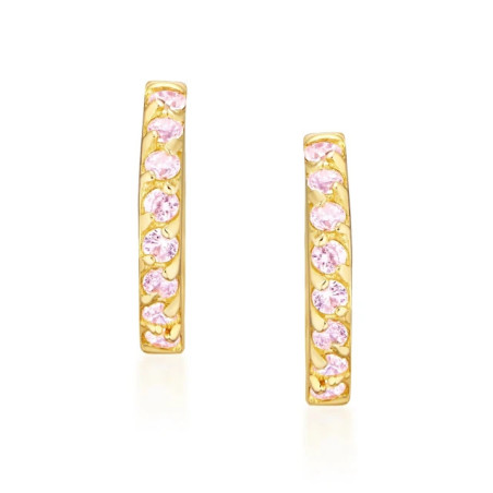 Gold earrings, pink zircons 585 K3.2329Pr | GoldJewellery