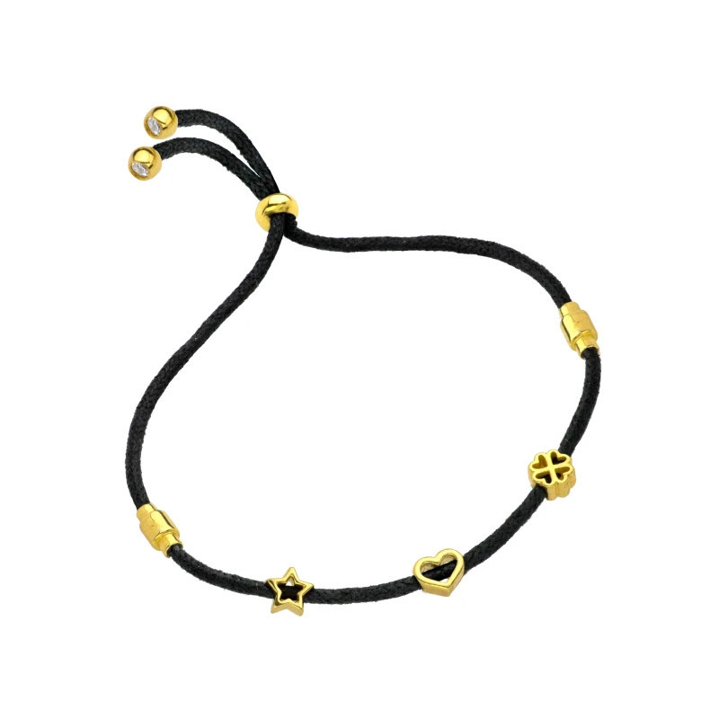 Gold-plated heart bracelet, star, clover SBZ16 GoldJewellery