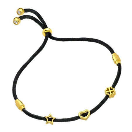 Gold-plated heart bracelet, star, clover SBZ16 GoldJewellery