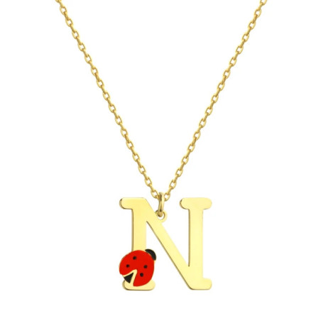 Silver, gold-plated children's necklace with a LETTER |GoldJewellery