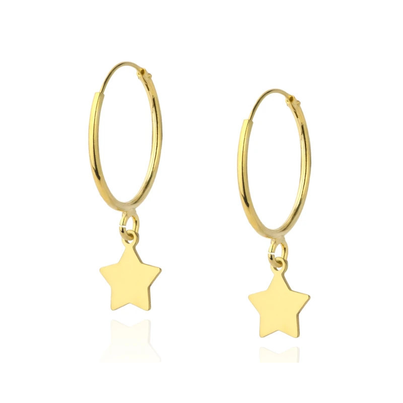 Gold-plated silver hoop earrings STAR SKZ.12| GoldJewellery