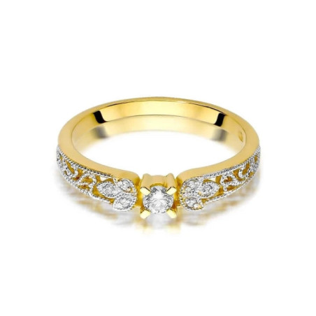 Gold ring with diamond EY-411 0.13ct | GoldJewellery