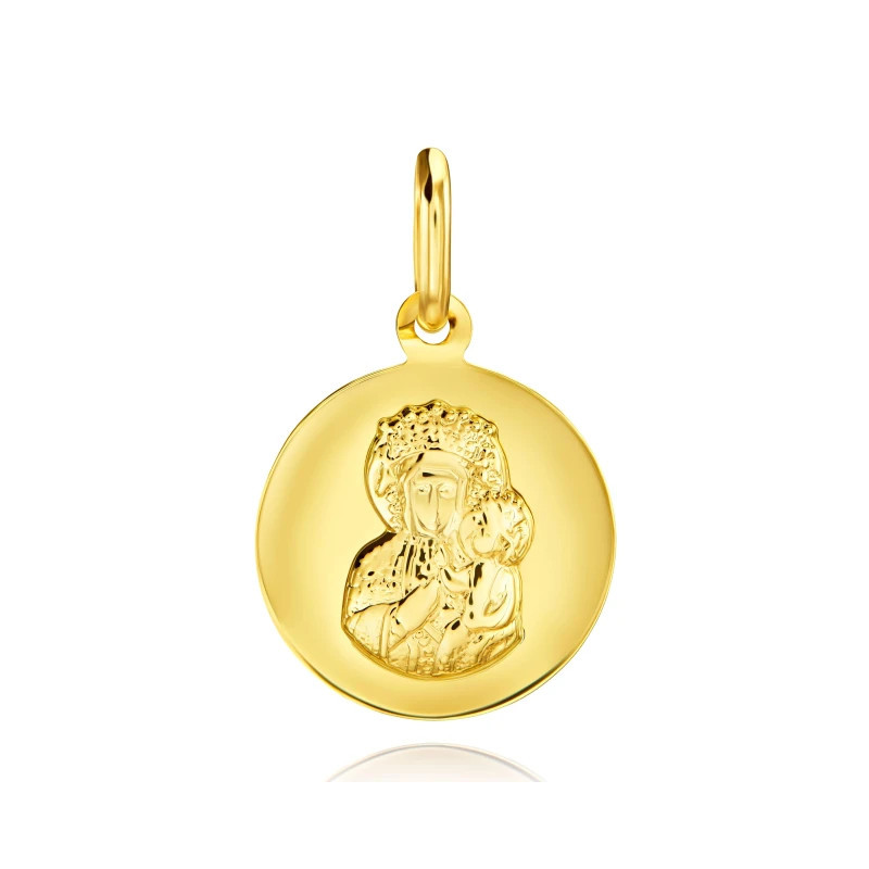 Gold medallion with the Virgin Mary, gift for baptism, communion WM.11 | GoldJewellery