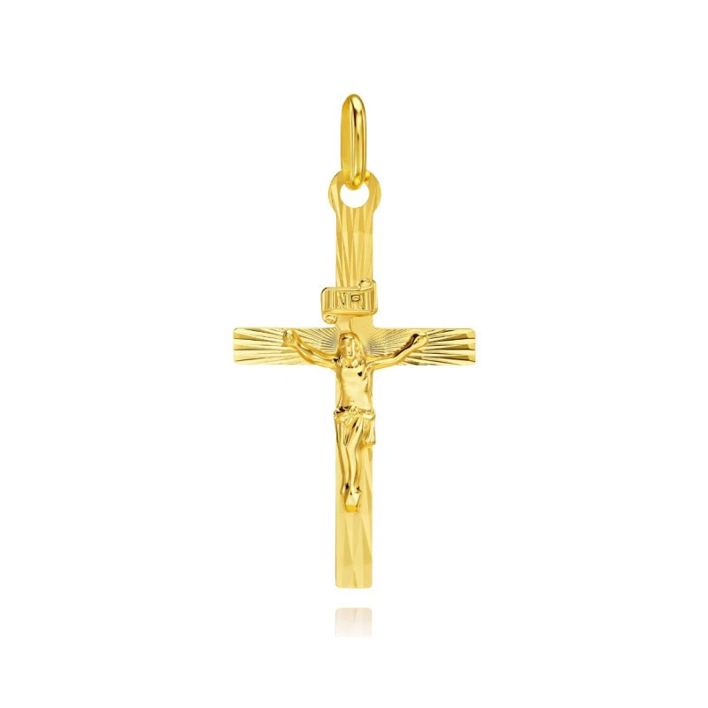 BEAUTIFUL GOLD CROSS, diamond-cut, Baptism, Communion, WK.04| GoldJewellery
