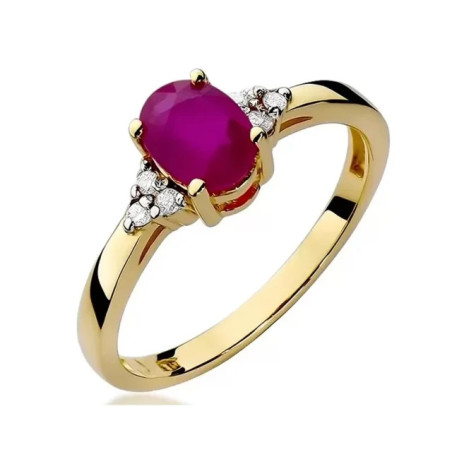 Gold ring with diamond EY-308 sapphire | GoldJewellery