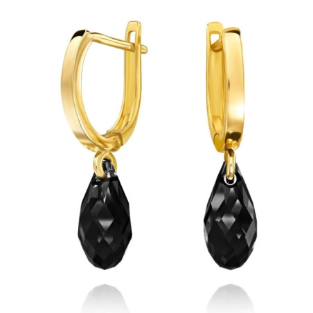 Gold Nature earrings made with Swarovski Crystal| GoldJewellery