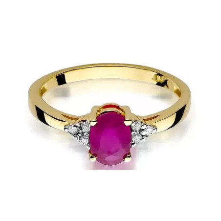 Gold ring with diamond EY-308 sapphire | GoldJewellery