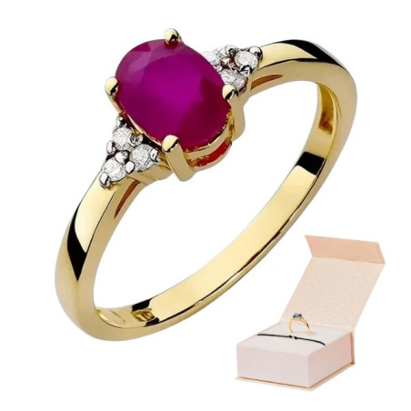 Gold ring with diamond EY-308 sapphire | GoldJewellery
