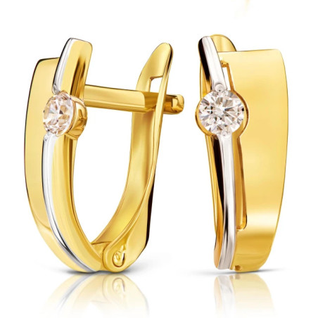 Gold earrings with zircon 333 K3.2312 | GoldJewellery