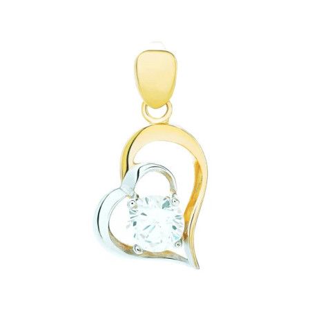 Gold Heart pendant LARGE HEART STONE W3.2341 | GoldJewellery