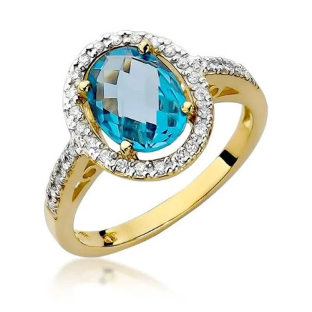 Gold ring with diamond EY-80 topaz | GoldJewellery