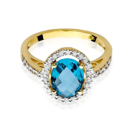 Gold ring with diamond EY-80 topaz | GoldJewellery