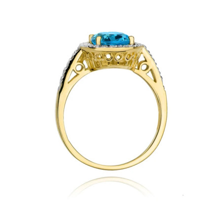 Gold ring with diamond EY-80 topaz | GoldJewellery