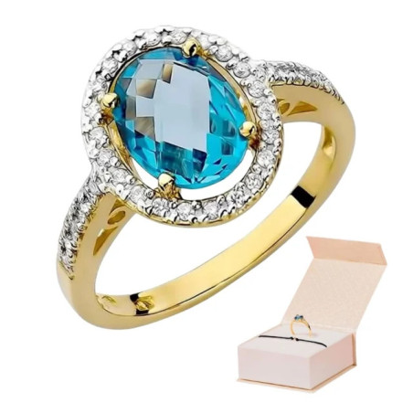 Gold ring with diamond EY-80 topaz | GoldJewellery