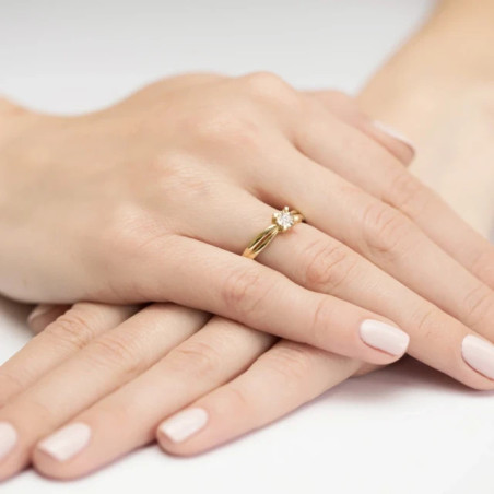 Gold ring with diamond EY-360 0.08ct | GoldJewellery