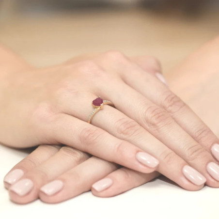 Gold ring with diamond EY-50 ruby ​​| GoldJewellery