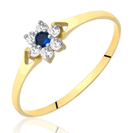 Flower ring sapphire stone 333 P3.1292n | GoldJewellery