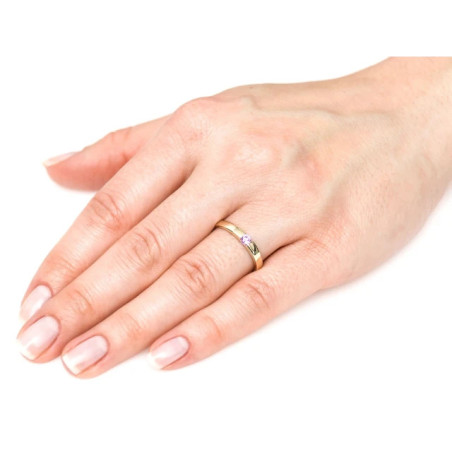 Wedding ring purple eyelet P1.114f | GoldJewellery