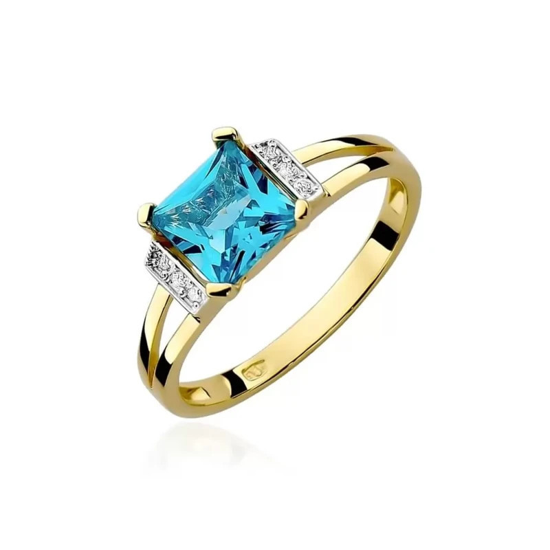 Gold ring with diamond EY-103 topaz | GoldJewellery
