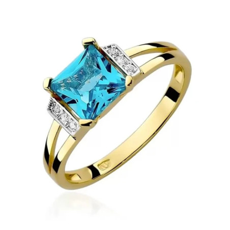 Gold ring with diamond EY-103 topaz | GoldJewellery