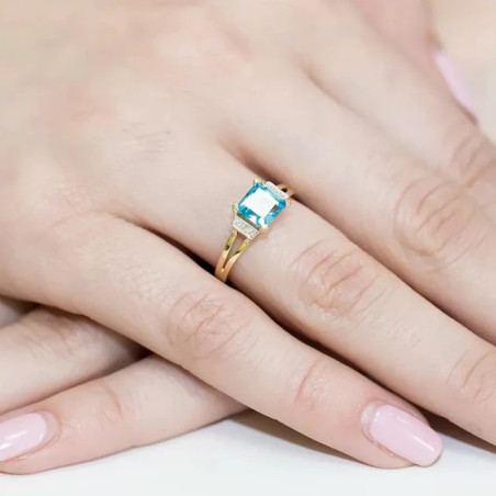 Gold ring with diamond EY-103 topaz | GoldJewellery