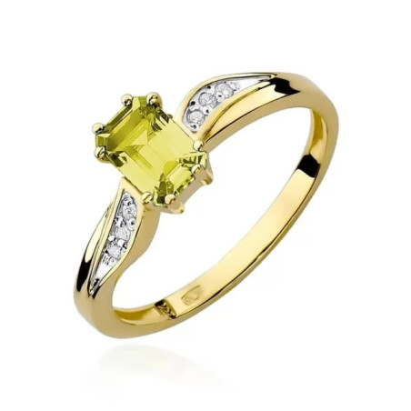 Gold ring with diamond EY-94 citrine | GoldJewellery