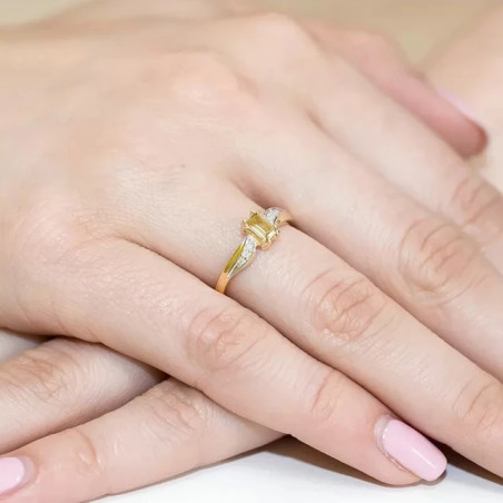 Gold ring with diamond EY-94 citrine | GoldJewellery