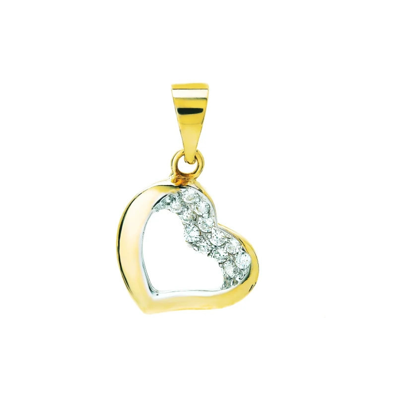 Gold pendant with cubic zirconia HEART W3.2342 | GoldJewellery