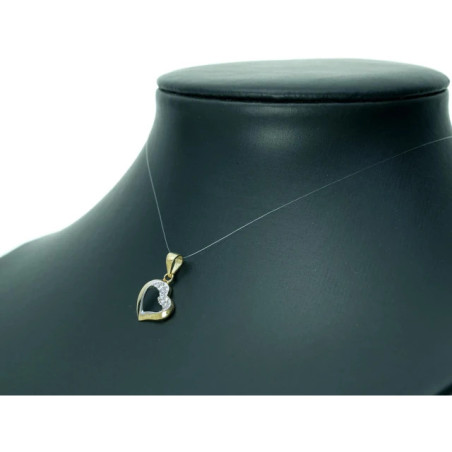 Gold pendant with cubic zirconia HEART W3.2342 | GoldJewellery