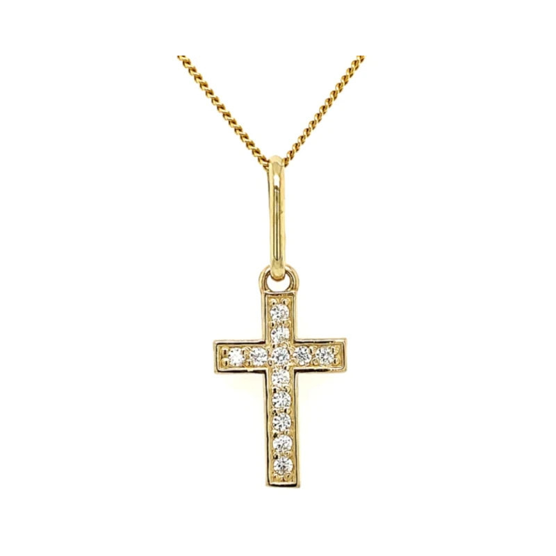 ⭐ Gold cross with zircons pendant ♥ GoldJewellery