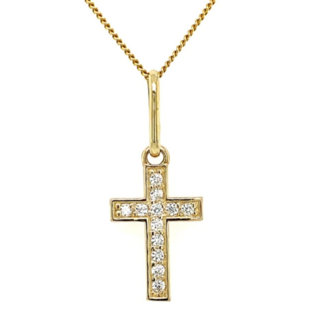 ⭐ Gold cross with zircons pendant ♥ GoldJewellery