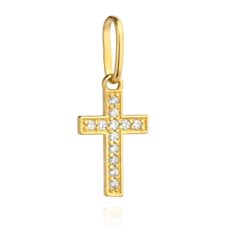 ⭐ Gold cross with zircons pendant ♥ GoldJewellery