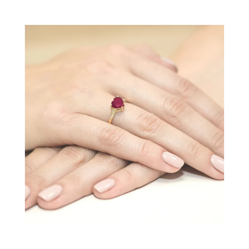 Gold ring with diamond EY-31 ruby ​​| GoldJewellery