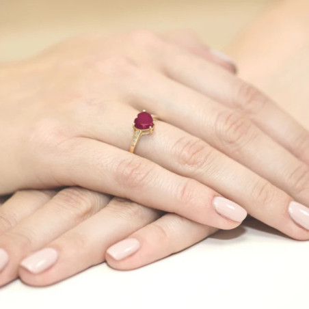 Gold ring with diamond EY-31 ruby ​​| GoldJewellery