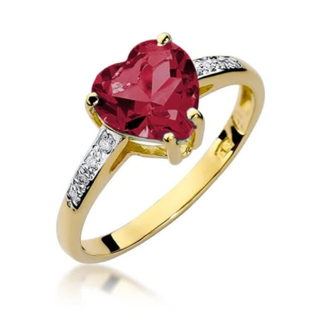 Gold ring with diamond EY-31 ruby ​​| GoldJewellery