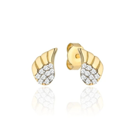 ⭐ Angel wing earrings with zircons ♥ GoldJewellery