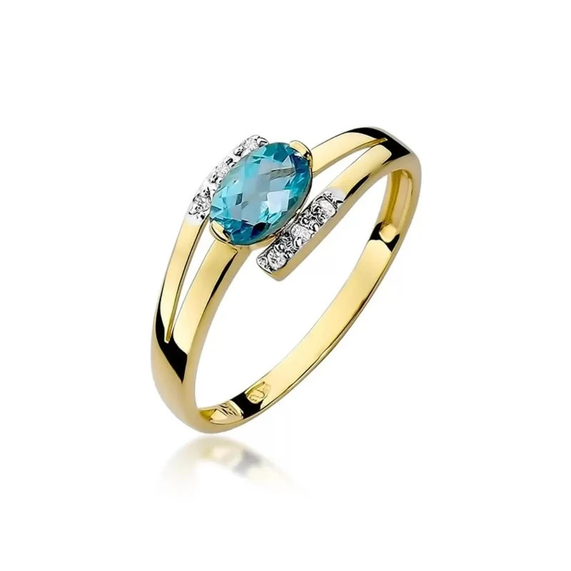 Gold ring with diamond EY-119 topaz | GoldJewellery