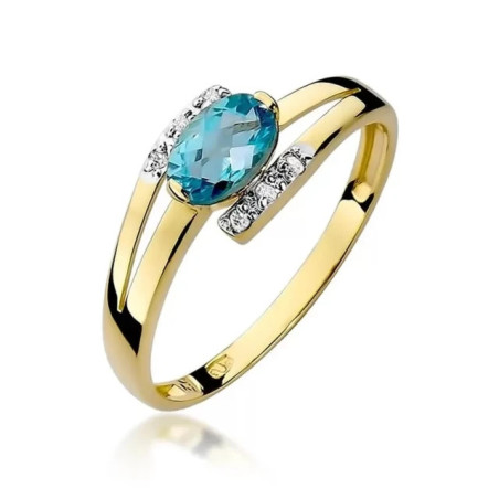 Gold ring with diamond EY-119 topaz | GoldJewellery