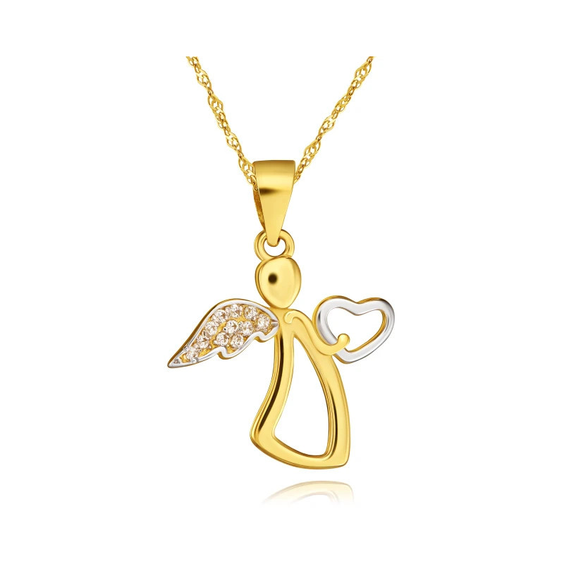 Gold pendant Angel with heart W3.2486 | GoldJewellery