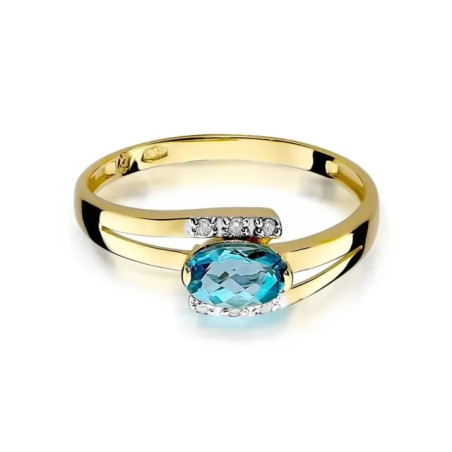 Gold ring with diamond EY-119 topaz | GoldJewellery