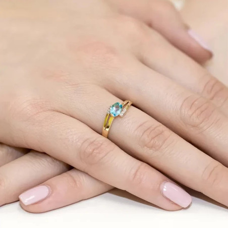Gold ring with diamond EY-119 topaz | GoldJewellery